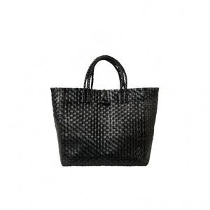 NEW SARAH STEWART women's laura braided leather tote in black